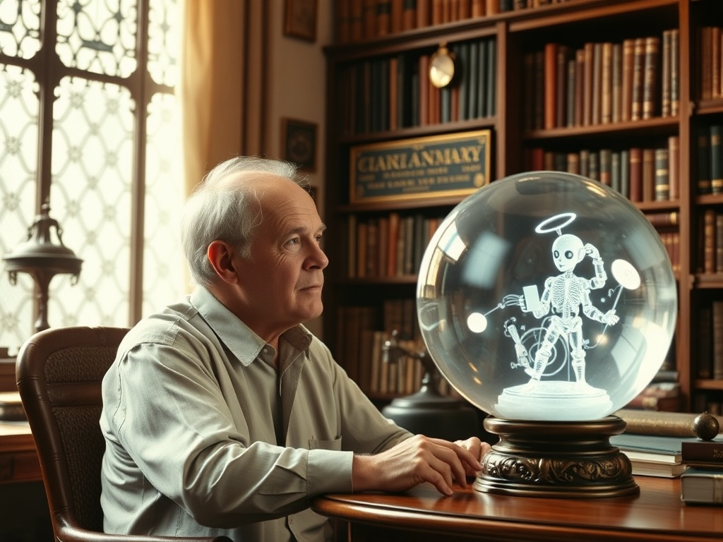 Illustration of an AI chatbot robot.