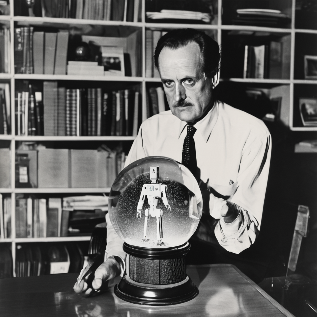 Artistic portrait of Marshall McLuhan.